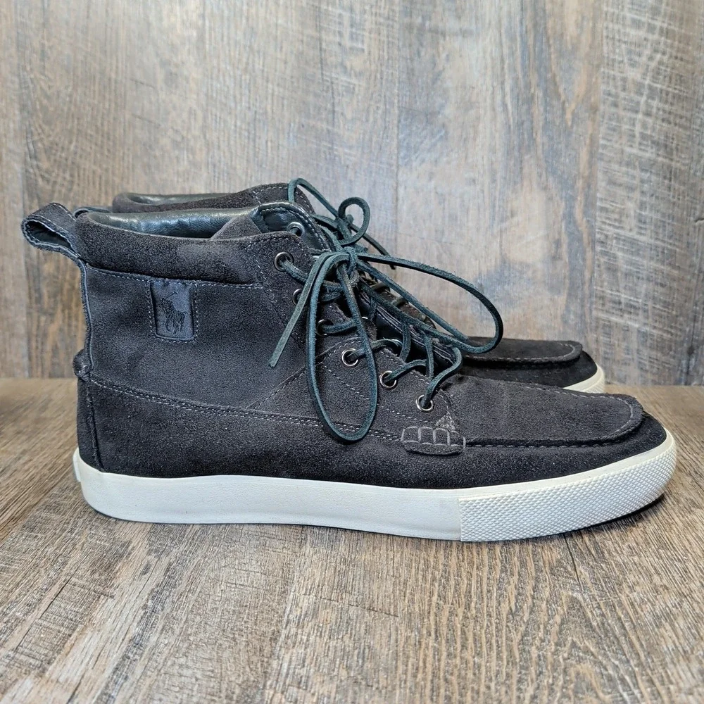 Ralph Lauren Polo Tavis Boots Black Leather Suede Sneakers Men's Size 11.5 D